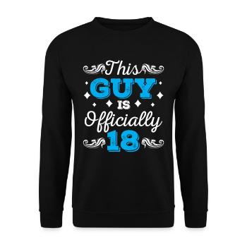 This guy is officially 18 birthday eighteen - Unisex Sweatshirt - black - Front - Alina (178cm) & Michal (187cm)