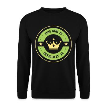 This girl is officially 18 celebration eighteen - Unisex Sweatshirt - black - Front - Alina (178cm) & Michal (187cm)