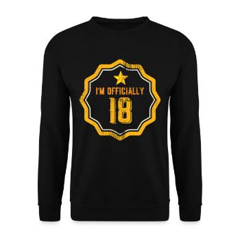 J’ai officiellement 18 dix-huit fête d’anniversaire - Sweat-shirt Unisexe - noir - Devant - Alina (178cm) & Michal (187cm)