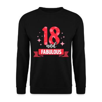 18 and fabulous birthday eighteen celebration - Unisex Sweatshirt - black - Front - Alina (178cm) & Michal (187cm)