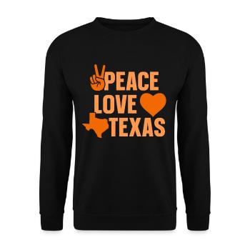 Frieden Liebe Texas Texanisch Stolz Texaner - Unisex Pullover - Schwarz - Vorne - Alina (178cm) & Michal (187cm)