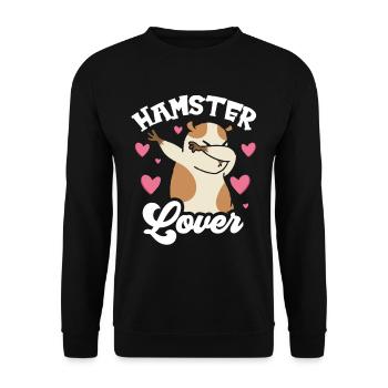 Hamsterliebhaber Haustier Besitzer Hamster Süß - Unisex Pullover - Schwarz - Vorne - Alina (178cm) & Michal (187cm)