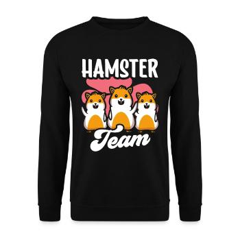 Hamster Team Pet Owner Cute - Unisex Sweatshirt - black - Front - Alina (178cm) & Michal (187cm)