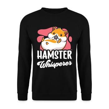Hamster Flüsterer Süß Besitzer Haustier - Unisex Pullover - Schwarz - Vorne - Alina (178cm) & Michal (187cm)
