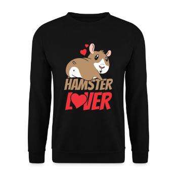 Hamsterliebhaber Süß Hamster Haustier Besitzer - Unisex Pullover - Schwarz - Vorne - Alina (178cm) & Michal (187cm)
