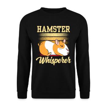 Hamster Whisperer Owner Cute Pet - Unisex Sweatshirt - black - Front - Alina (178cm) & Michal (187cm)