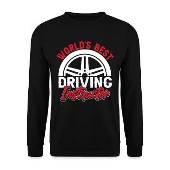 Der Beste Fahrlehrer Der Welt Fahrschule Beruf - Unisex Pullover - Schwarz - Vorne - Alina (178cm) & Michal (187cm)