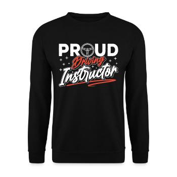 Proud driving instructor driving lesson driving school profession - Unisex Sweatshirt - black - Front - Alina (178cm) & Michal (187cm)