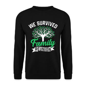 Wir Haben Familientreffen Überlebt Familie Team - Unisex Pullover - Schwarz - Vorne - Alina (178cm) & Michal (187cm)