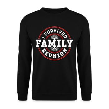 Ich Habe Ein Familientreffen Überlebt Team Familie - Unisex Pullover - Schwarz - Vorne - Alina (178cm) & Michal (187cm)