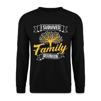 Ich Habe Ein Familientreffen Überlebt Team Familie - Unisex Pullover - Schwarz - Vorne - Alina (178cm) & Michal (187cm)