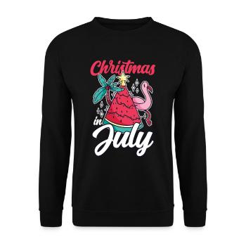 Weihnachten Im Juli Noël En Juillet Père Noël Humour - Sweat-shirt Unisexe - noir - Devant - Alina (178cm) & Michal (187cm)