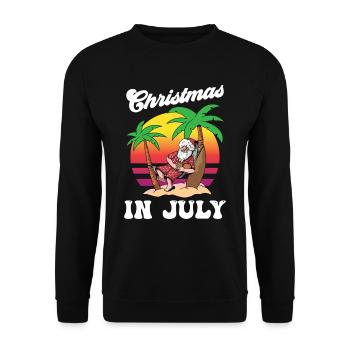 Weihnachten im juli Noël en juillet Humour Père Noël - Sweat-shirt Unisexe - noir - Devant - Alina (178cm) & Michal (187cm)