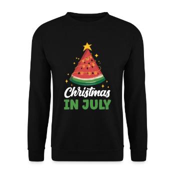 Weihnachten im Juli Noël en juillet Père Noël Humour - Sweat-shirt Unisexe - noir - Devant - Alina (178cm) & Michal (187cm)
