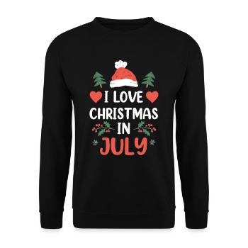 I love Christmas in July Christmas in July - Unisex Sweatshirt - black - Front - Alina (178cm) & Michal (187cm)