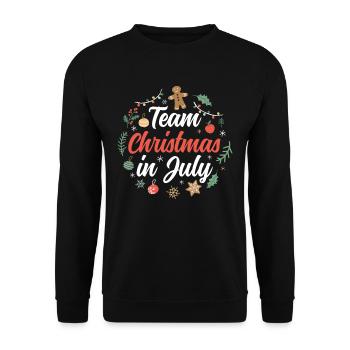 Team Weihnachten Im Juli Christmas In July Santa - Unisex Pullover - Schwarz - Vorne - Alina (178cm) & Michal (187cm)