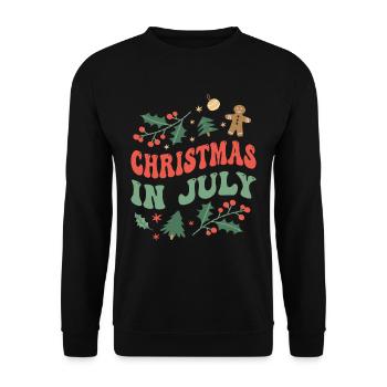Weihnachten im Juli Noël en juillet Père Noël Humour - Sweat-shirt Unisexe - noir - Devant - Alina (178cm) & Michal (187cm)