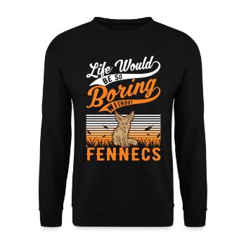 Fennec Cadeau Fennec Renard du désert - Sweat-shirt Unisexe - noir - Devant - Alina (178cm) & Michal (187cm)