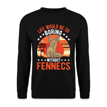 Fennec Cadeau Fennec Renard du désert - Sweat-shirt Unisexe - noir - Devant - Alina (178cm) & Michal (187cm)