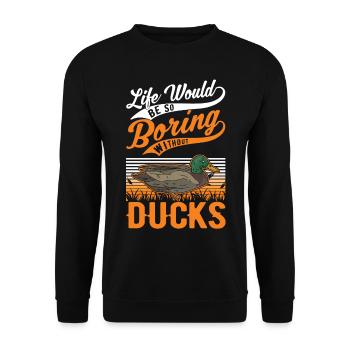 Amoureux du canard cadeau éleveur de canard - Sweat-shirt Unisexe - noir - Devant - Alina (178cm) & Michal (187cm)