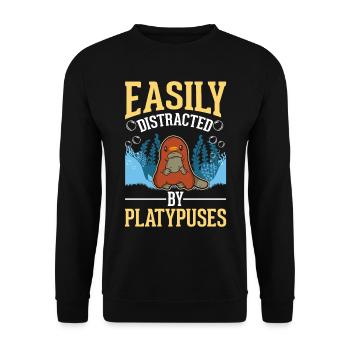 Easily distracted by Platypuses Platypus - Unisex Sweatshirt - black - Front - Alina (178cm) & Michal (187cm)