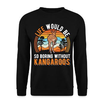 Australian Kangaroo Australia Kangaroo - Unisex Sweatshirt - black - Front - Alina (178cm) & Michal (187cm)