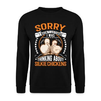 Silk Chicken Cadeau Silkie Chicken Silkie Chicken - Sweat-shirt Unisexe - noir - Devant - Alina (178cm) & Michal (187cm)