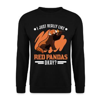 J’aime vraiment Red Pandas Roter Panda - Sweat-shirt Unisexe - noir - Devant - Alina (178cm) & Michal (187cm)