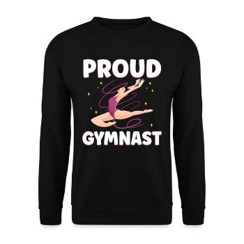 Stolzer Turner Gymnast Gymnastik Turnen Liebhaber - Unisex Pullover - Schwarz - Vorne - Alina (178cm) & Michal (187cm)