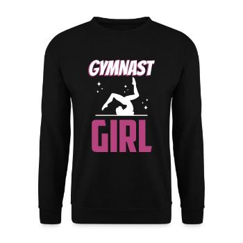Turnerin Gymnastin Mädchen Turnen Gymnastik - Unisex Pullover - Schwarz - Vorne - Alina (178cm) & Michal (187cm)
