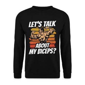 Parlons de mes muscles d’entraînement des biceps - Sweat-shirt Unisexe - noir - Devant - Alina (178cm) & Michal (187cm)