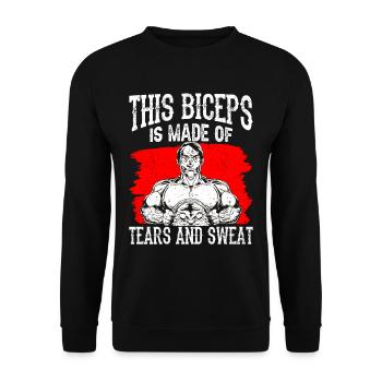 Ces biceps sont faits de larmes et de sueur - Sweat-shirt Unisexe - noir - Devant - Alina (178cm) & Michal (187cm)