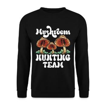 Mushroom pickers Team Mushroom pickers Mushroom picking Mushrooms - Unisex Sweatshirt - black - Front - Alina (178cm) & Michal (187cm)