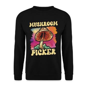 Mushroom pickers Mushroom pickers Mushroom picking - Unisex Sweatshirt - black - Front - Alina (178cm) & Michal (187cm)