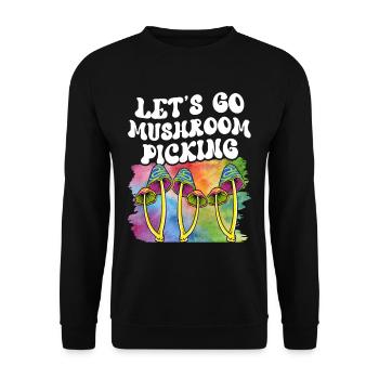 Off to mushroom picking Mushroom pickers Mushroom pickers - Unisex Sweatshirt - black - Front - Alina (178cm) & Michal (187cm)
