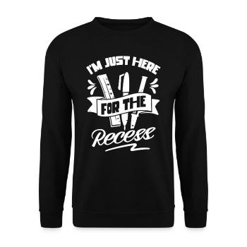I'm only here for the break Back to School - Unisex Sweatshirt - black - Front - Alina (178cm) & Michal (187cm)