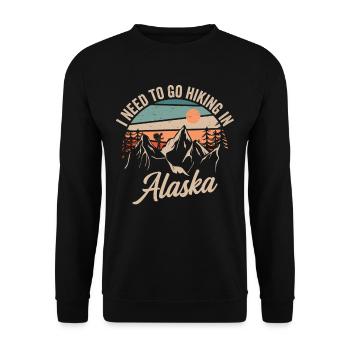 J’ai besoin de faire de la randonnée en Alaska Randonnée Nature - Sweat-shirt Unisexe - noir - Devant - Alina (178cm) & Michal (187cm)