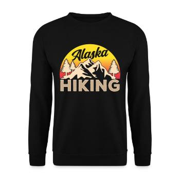 Alaska Wandern Wanderung Natur Wanderer - Unisex Pullover - Schwarz - Vorne - Alina (178cm) & Michal (187cm)
