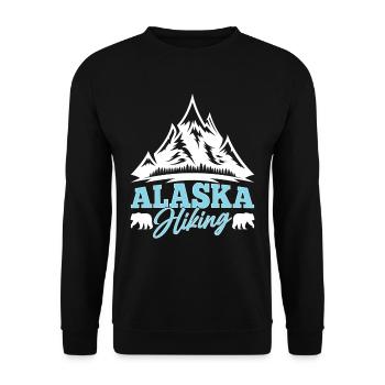 Alaska Wandern Natur Wanderung Wanderer - Unisex Pullover - Schwarz - Vorne - Alina (178cm) & Michal (187cm)