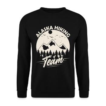 Alaska Hiking Team Hike Hikers - Unisex Sweatshirt - black - Front - Alina (178cm) & Michal (187cm)