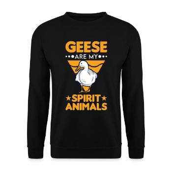 Geese Spirit Animal Goose Farmer Goose Goose - Unisex Sweatshirt - black - Front - Alina (178cm) & Michal (187cm)