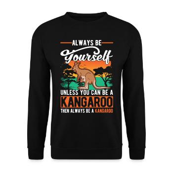 Always be yourself Kangaroo Australia Kangaroo - Unisex Sweatshirt - black - Front - Alina (178cm) & Michal (187cm)