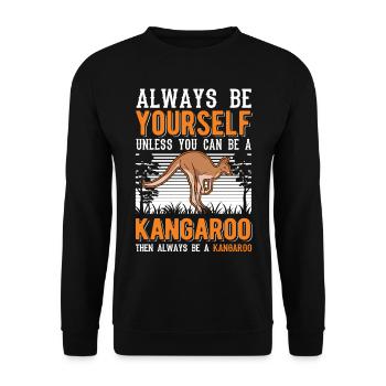 Always be yourself Kangaroo Australia Kangaroo - Unisex Sweatshirt - black - Front - Alina (178cm) & Michal (187cm)