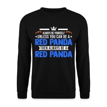 Roter Panda Geschenk Red Panda - Unisex Pullover - Schwarz - Vorne - Alina (178cm) & Michal (187cm)