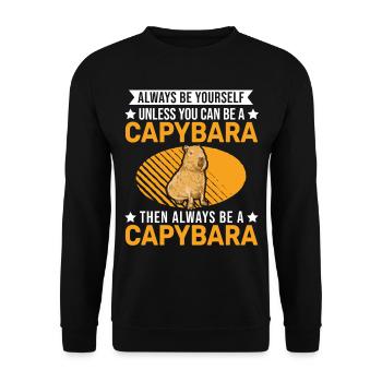 Sois toujours toi-même Capybara Wasserschwein Capibara - Sweat-shirt Unisexe - noir - Devant - Alina (178cm) & Michal (187cm)