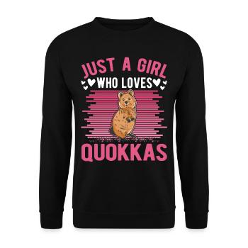 Quokka Girl Short-tailed Kangaroo - Unisex Sweatshirt - black - Front - Alina (178cm) & Michal (187cm)