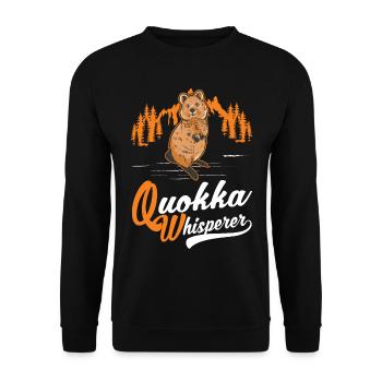 Quokka Whisperer Kangourou à queue courte - Sweat-shirt Unisexe - noir - Devant - Alina (178cm) & Michal (187cm)