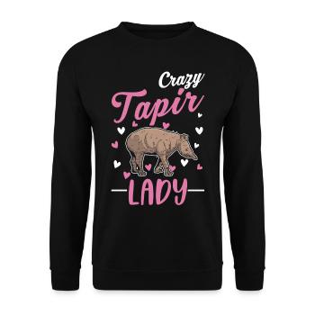 Crazy Tapir lady Tapir Mädchen - Unisex Pullover - Schwarz - Vorne - Alina (178cm) & Michal (187cm)