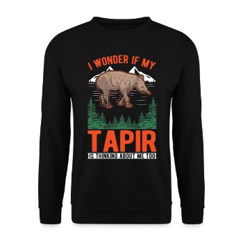 Tapir Geschenk Flachlandtapir Tapirdae Tapir - Unisex Pullover - Schwarz - Vorne - Alina (178cm) & Michal (187cm)