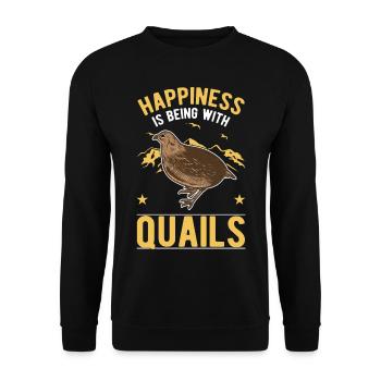 Quail Luck Quail Breeding Quail Breeder - Unisex Sweatshirt - black - Front - Alina (178cm) & Michal (187cm)